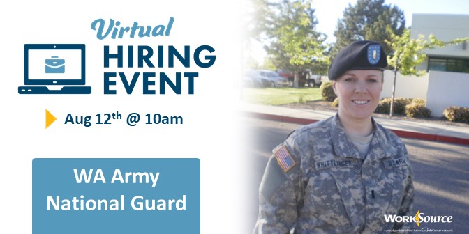 Washington Army National Guard virtual hiring event – August 12