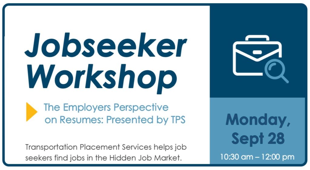 Jobseeker Workshop: The Employer's Perspective on Resumes - Sept 28th 1 Jobseeker Workshop: The Employer's Perspective on Resumes - Sept 28th 1
