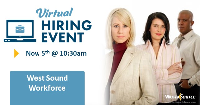West Sound Workforce Virtual Hiring Event – November 5th