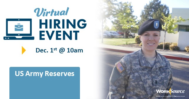 U.S. Army Reserve Employment Event – December 1st