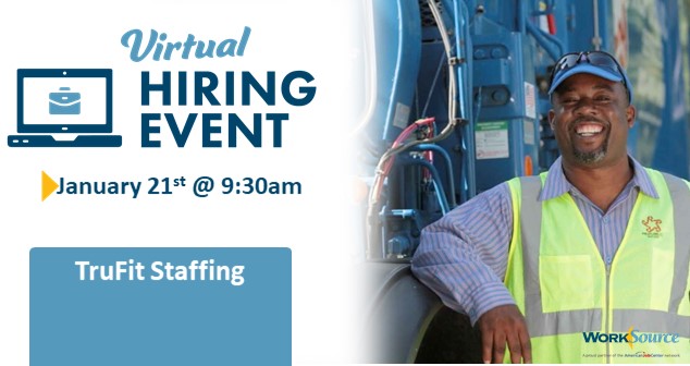 TruFit Staffing Virtual Hiring Event - January 21st 1