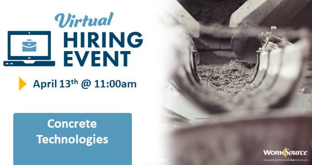 Concrete Technology Virtual Hiring Event – April 13th