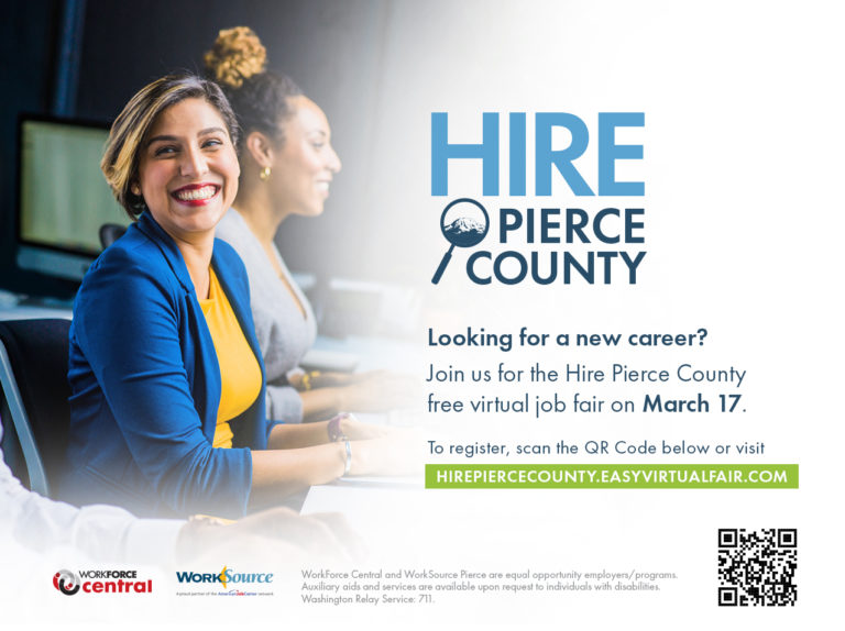 Hire Pierce County Virtual Job Fair – March 17th