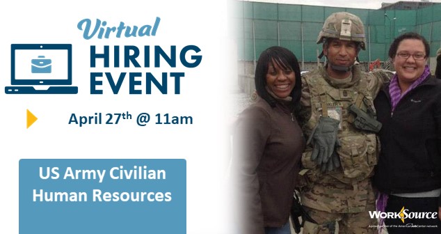 US Army Civilian Human Resources Agency Hiring Event – April 27th
