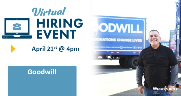Goodwill Virtual Hiring Event - April 21st 1