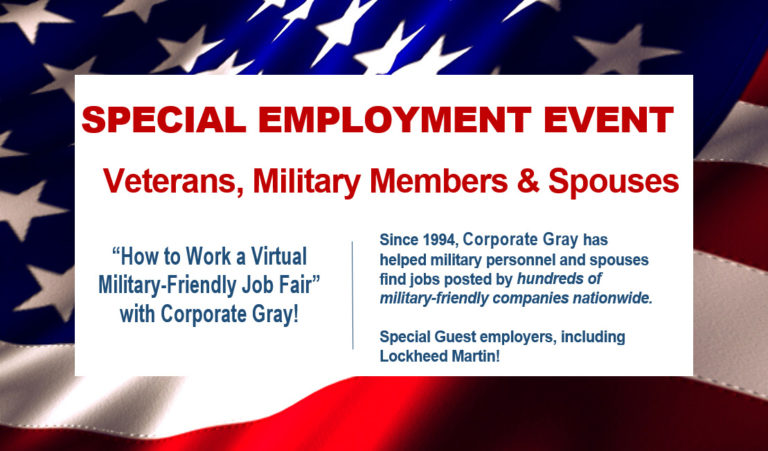 SPECIAL EMPLOYMENT EVENT – How to Work a Virtual Military-Friendly Job Fair