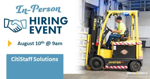 CitiStaff IN PERSON Hiring Event – August 10th