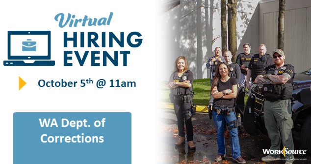 Department of Corrections Hiring Event – October 5th