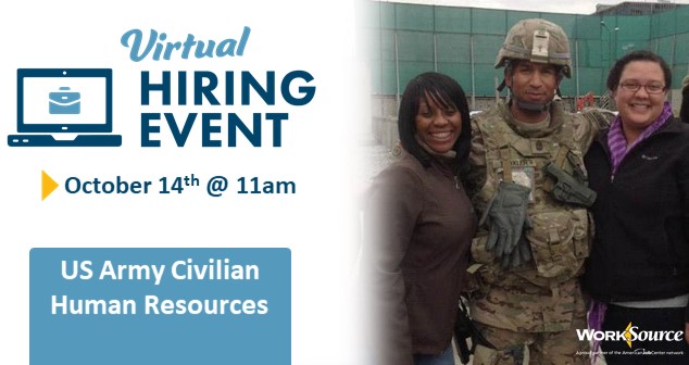 US Army Civilian Human Resources Agency Hiring Event – October 14th