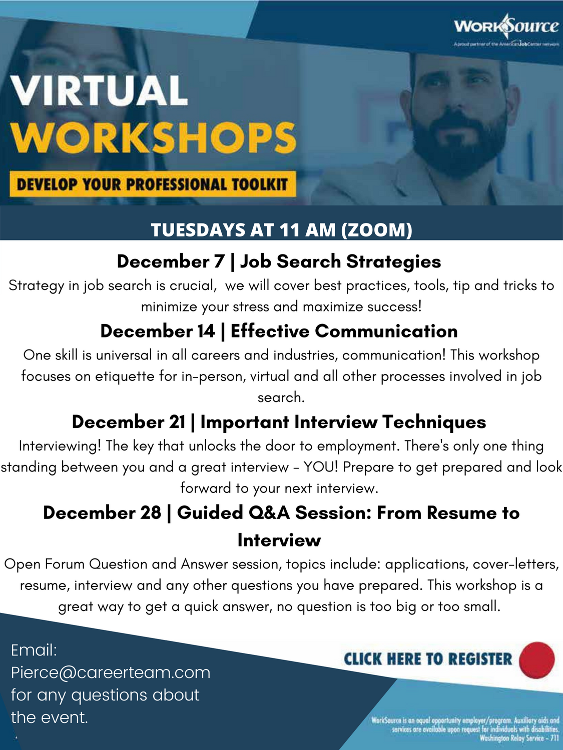Virtual Career Workshops - December 2021 2