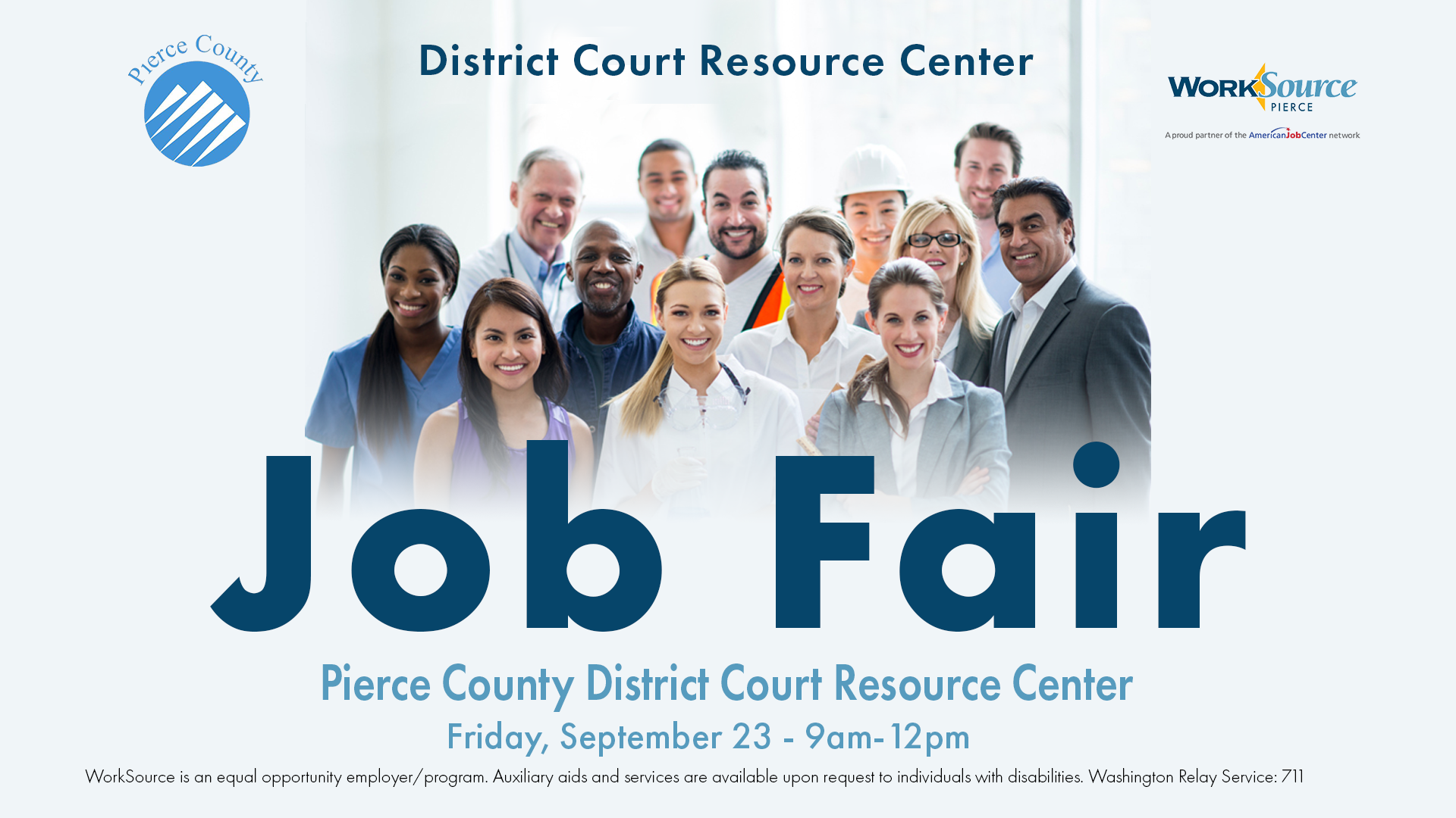 Pierce County Court Resource Job Fair Sept. 23rd 1