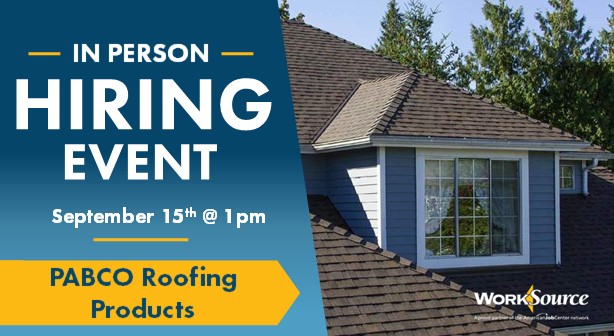 PABCO Roofing Products Hiring Event – September 15th