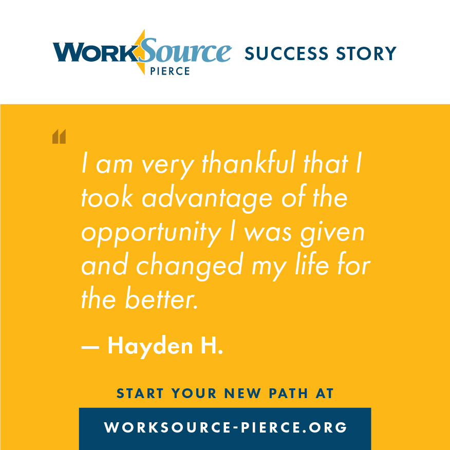 I am very thankful that I took advantage of the opportunity I was given and changed my life for the better - Hayden H.
