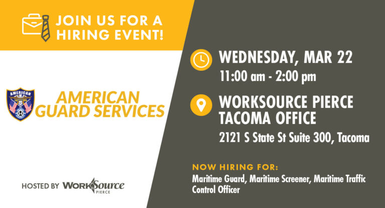 American Guard Services (AGS) Hiring Event on March 22nd