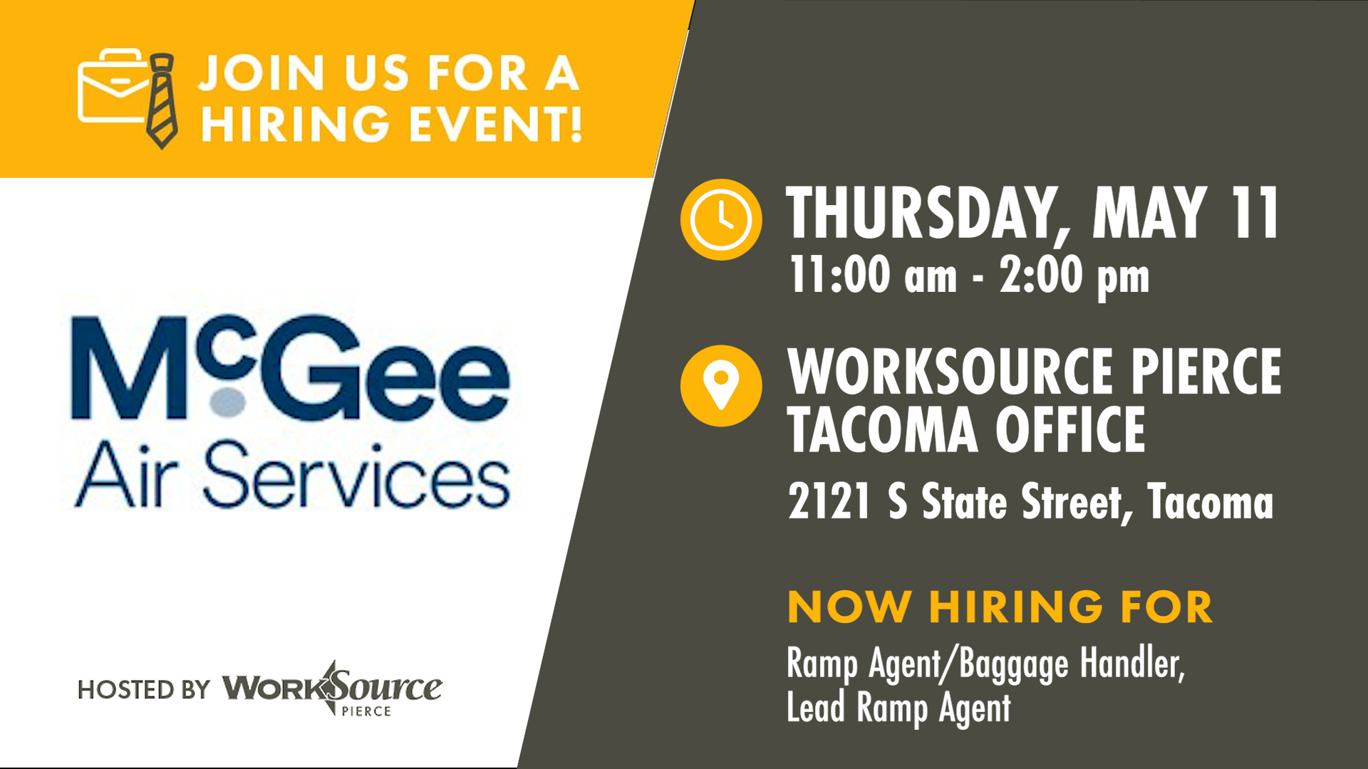 McGee Air Services Hiring Event - May 11 1