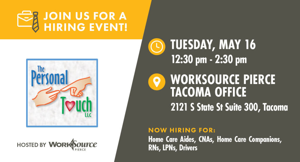 The Personal Touch Hiring Event - May 16 3