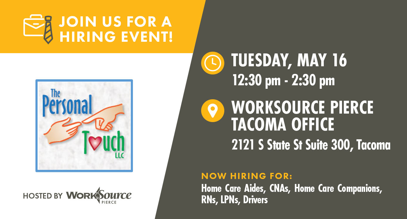 The Personal Touch Hiring Event - May 16 1