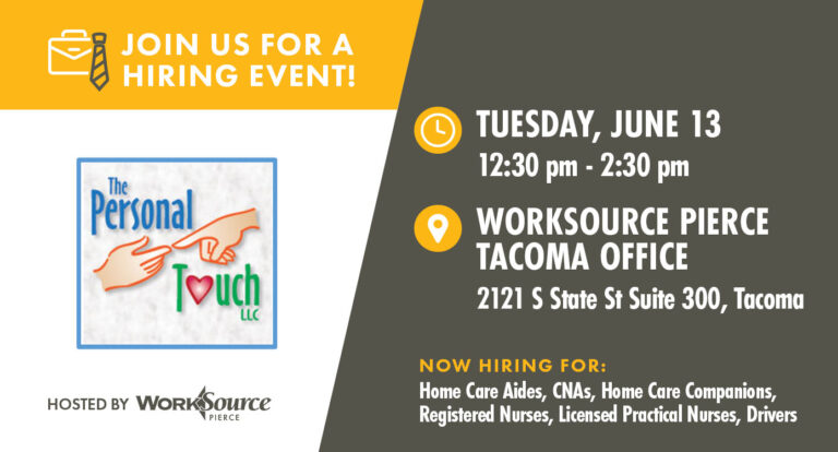 The Personal Touch Hiring Event – June 13
