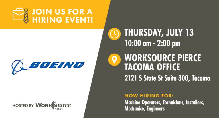 Boeing In-Person Recruiting Event – July 13 CANCELLED