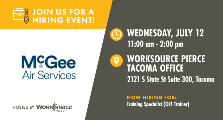McGee Air Services Hiring Event – July 12
