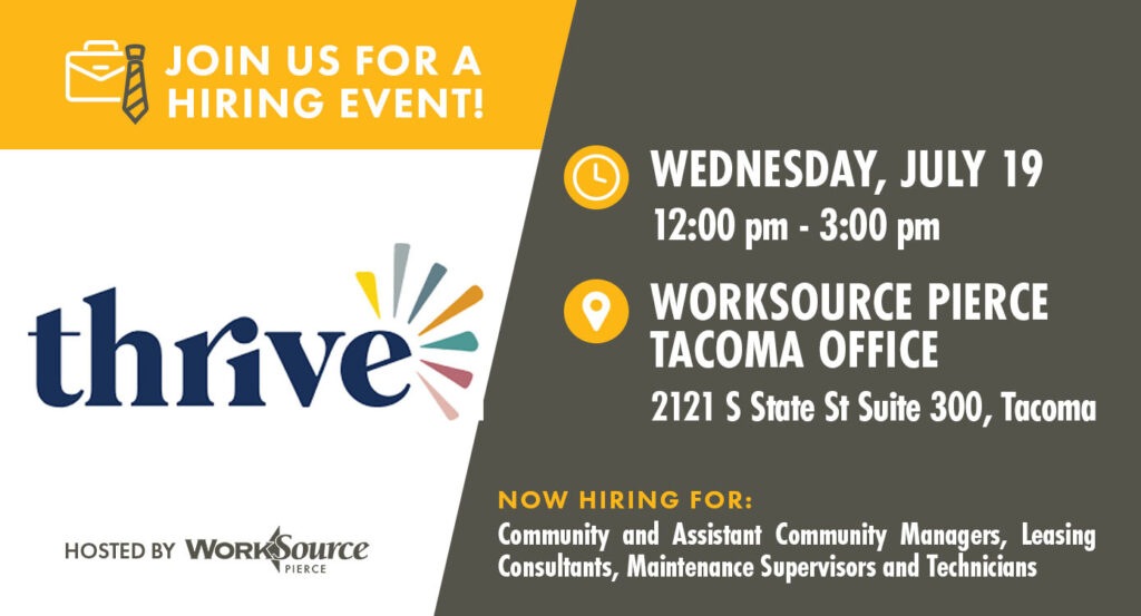 Thrive Communities Hiring Event - July 19th 7 Thrive Communities Hiring Event - July 19th 7