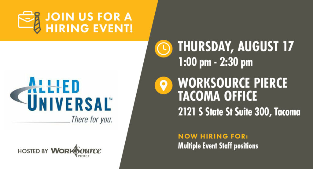 Allied Universal Hiring Event - August 17 3 Allied Universal Hiring Event - August 17 3