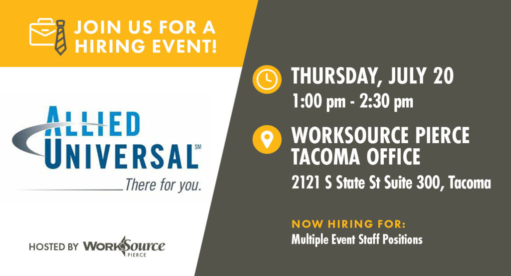 Allied Universal Hiring Event - July 20 8 Allied Universal Hiring Event - July 20 8