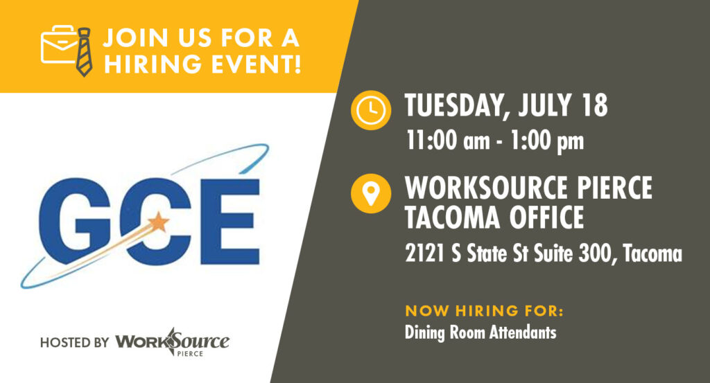 Global Connections to Employment (GCE) Hiring Event July 18 6 Global Connections to Employment (GCE) Hiring Event July 18 6