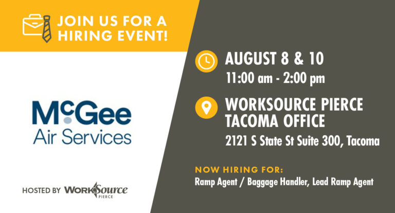 McGee Air Services Hiring Event – August 8 & 10