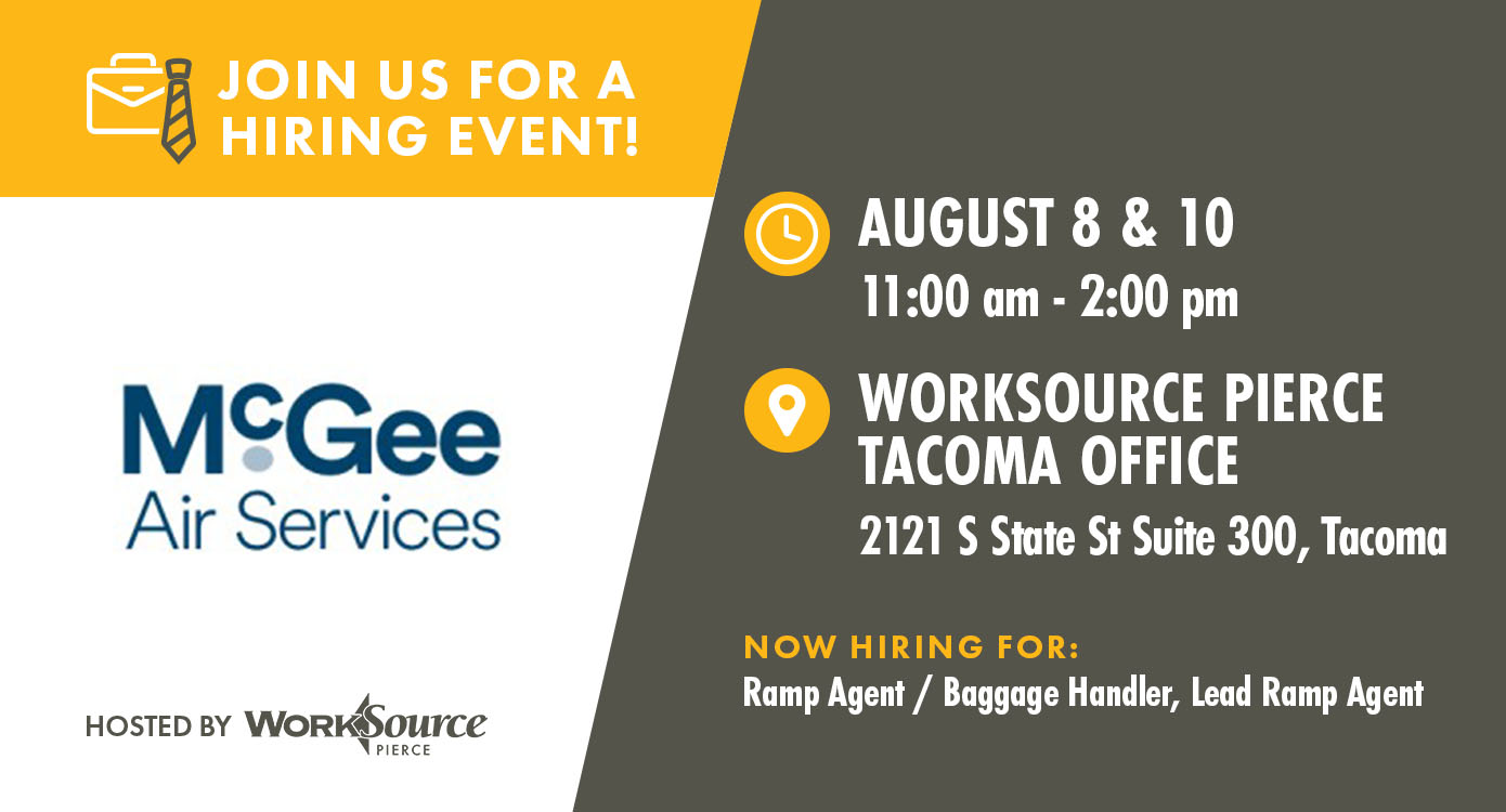 McGee Air Services Hiring Event - August 8 & 10 1