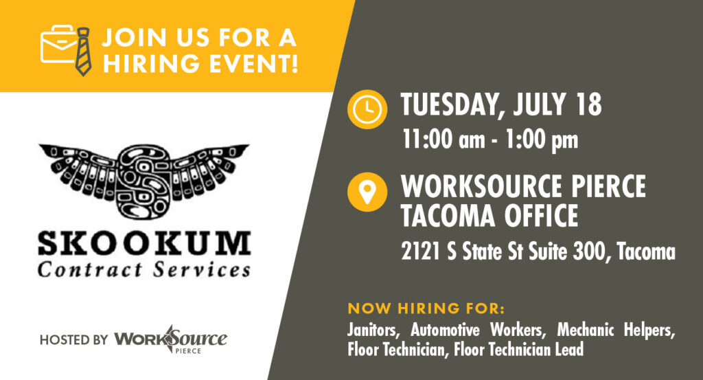 Skookum Hiring Event - July 18 5 Skookum Hiring Event - July 18 5