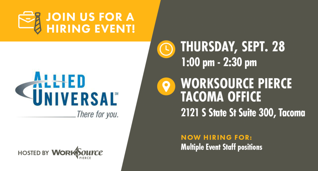 Allied Universal Hiring Event - September 28 3 Allied Universal Hiring Event - September 28 3
