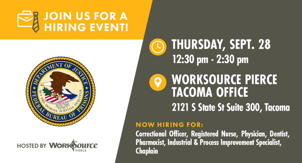 Federal Bureau of Prisons Recruiting Event - September 28 6 Federal Bureau of Prisons Recruiting Event - September 28 6