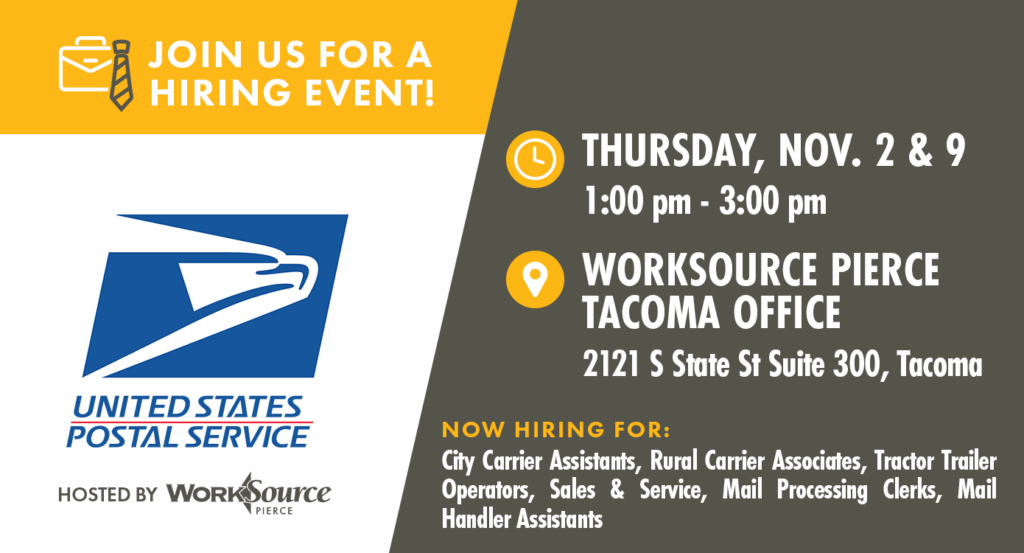 USPS Hiring Events - November 2 & 9 2