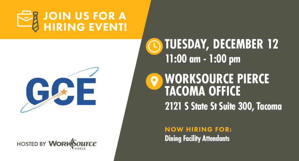 Global Connections to Employment (GCE) Hiring Event - December 12 1 Global Connections to Employment (GCE) Hiring Event - December 12 1
