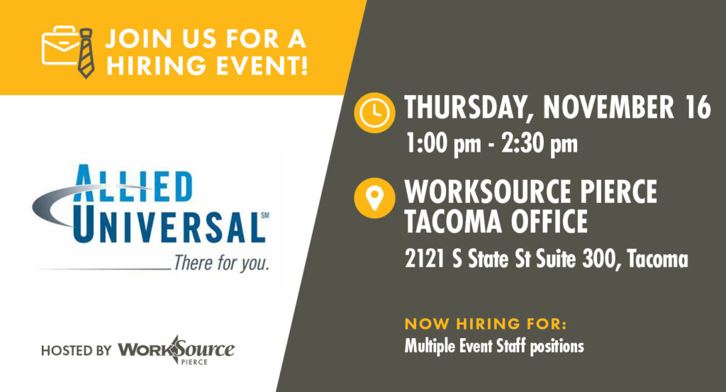Allied Universal Hiring Event - November 16th 8 Allied Universal Hiring Event - November 16th 8