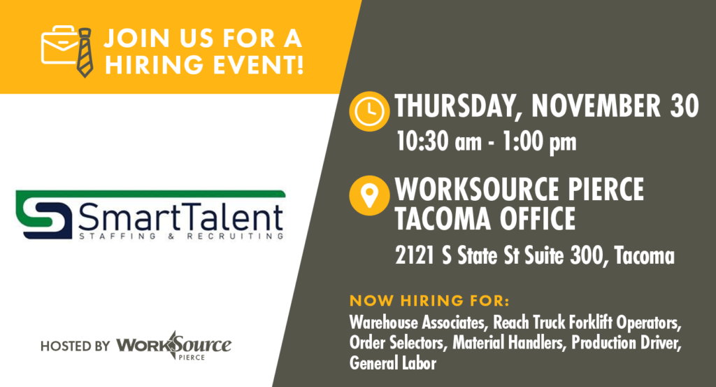 SmartTalent Hiring Event on November 30 8 SmartTalent Hiring Event on November 30 8