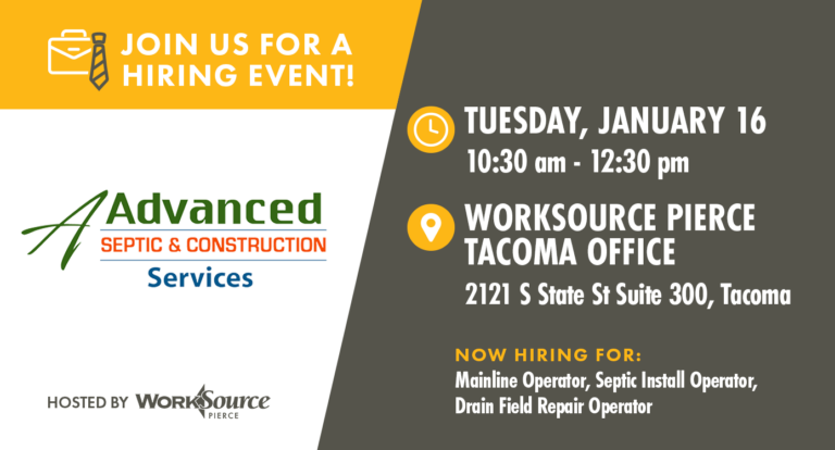 A Advanced Septic & Construction Hiring Event – January 16