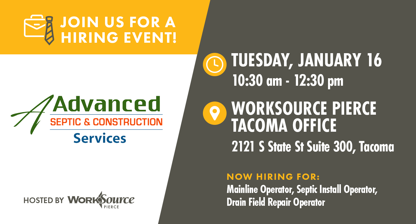 A Advanced Septic & Construction Hiring Event - January 16 1