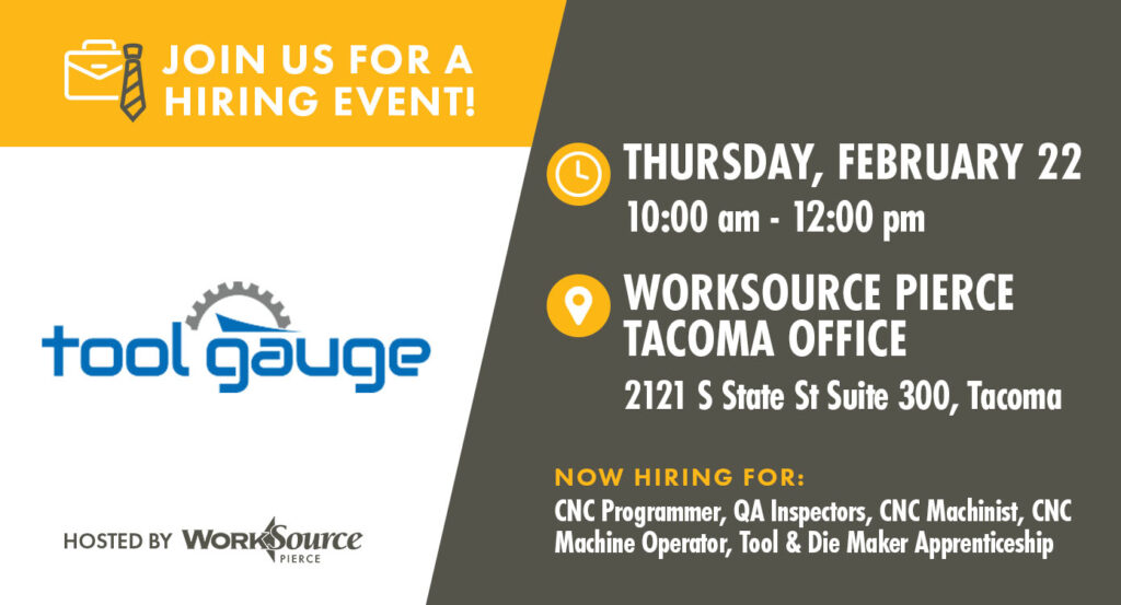 Tool Gauge Hiring Event - February 22 7 Tool Gauge Hiring Event - February 22 7