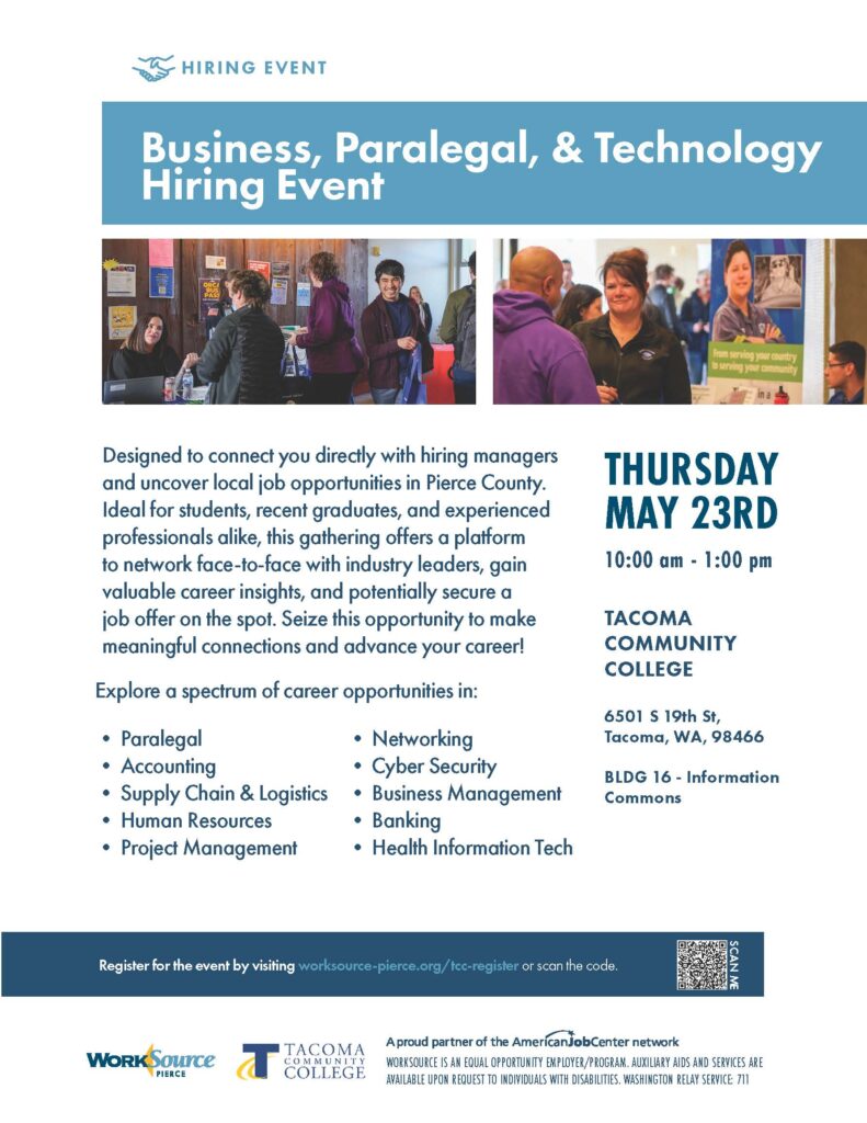 Business, Paralegal, & Technology Hiring Event - May 23 1