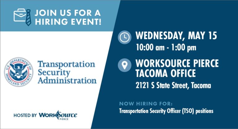 Transportation Security Administration Application Event – May 15