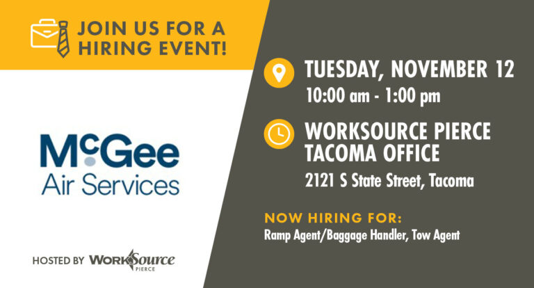 McGee Air Services Hiring Event – November 12