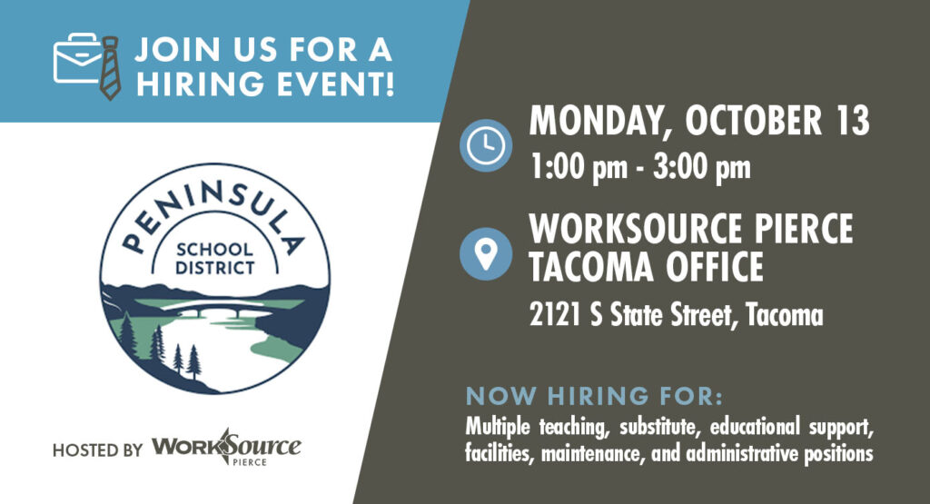 Peninsula School District Hiring Event - October 13 9