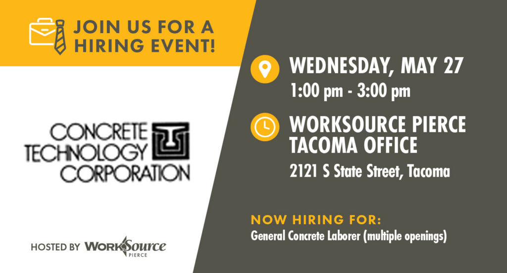 Concrete Technology Corporation Hiring Event - May 27 1